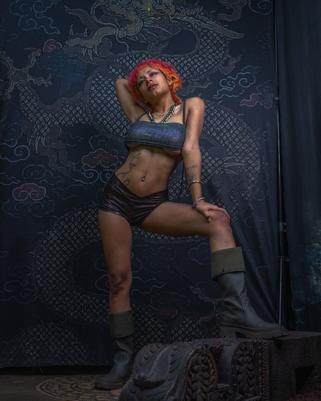 Crop Top Simple / Holographic Dots Flatrib - PSYGALAK